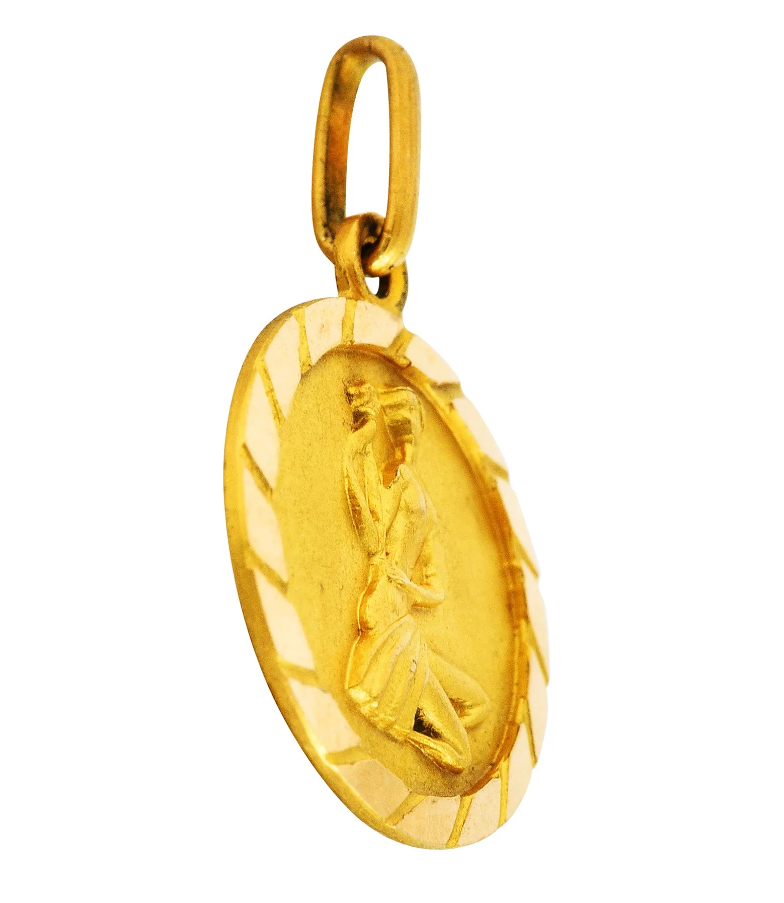 1970's Vintage 18 Karat Yellow Gold Virgo Zodiac Charm