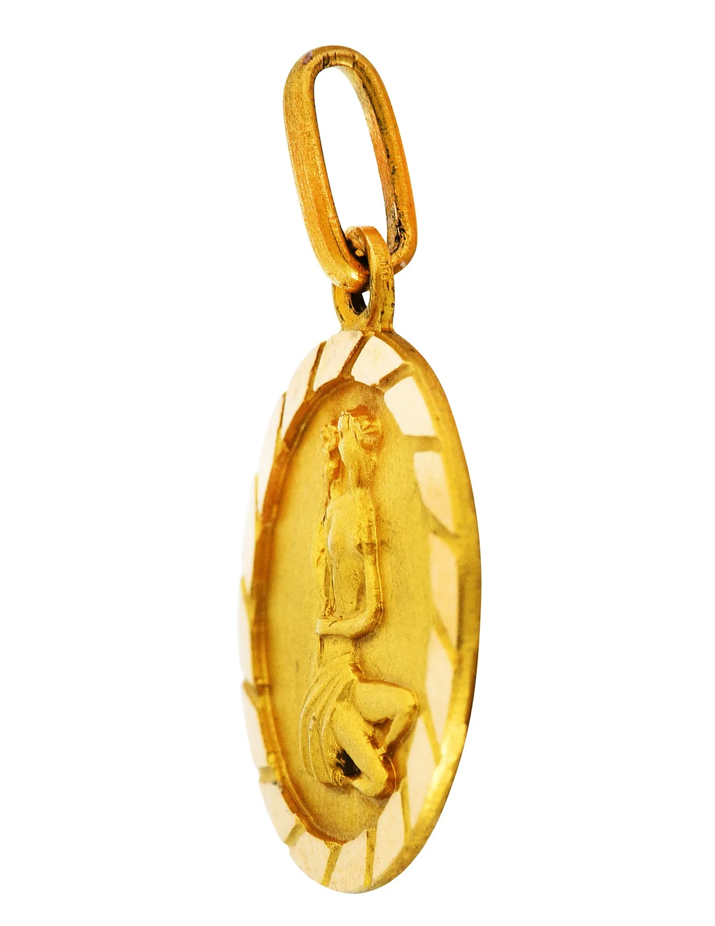 1970's Vintage 18 Karat Yellow Gold Virgo Zodiac Charm