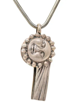 1990's Lagos Sterling Silver Rare Wonders Celestial Whistle Pendant Necklace