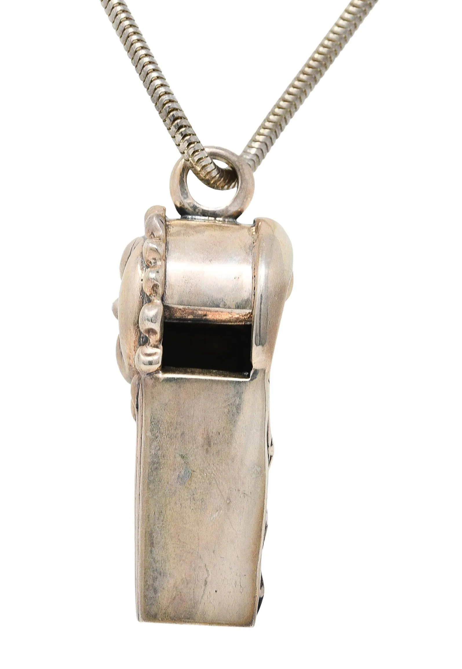 1990's Lagos Sterling Silver Rare Wonders Celestial Whistle Pendant Necklace