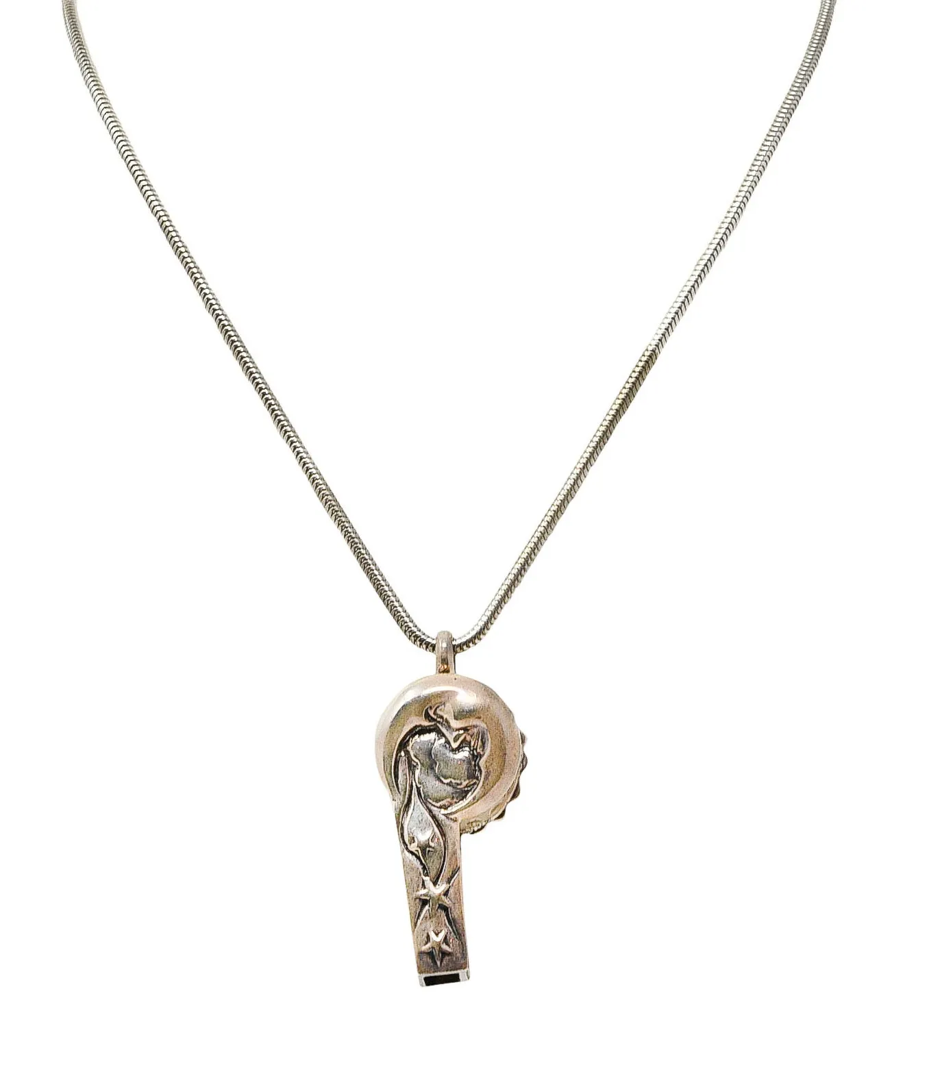 1990's Lagos Sterling Silver Rare Wonders Celestial Whistle Pendant Necklace