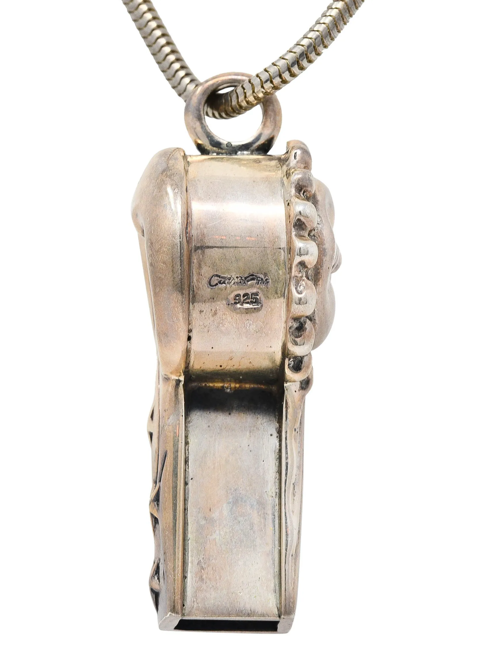 1990's Lagos Sterling Silver Rare Wonders Celestial Whistle Pendant Necklace
