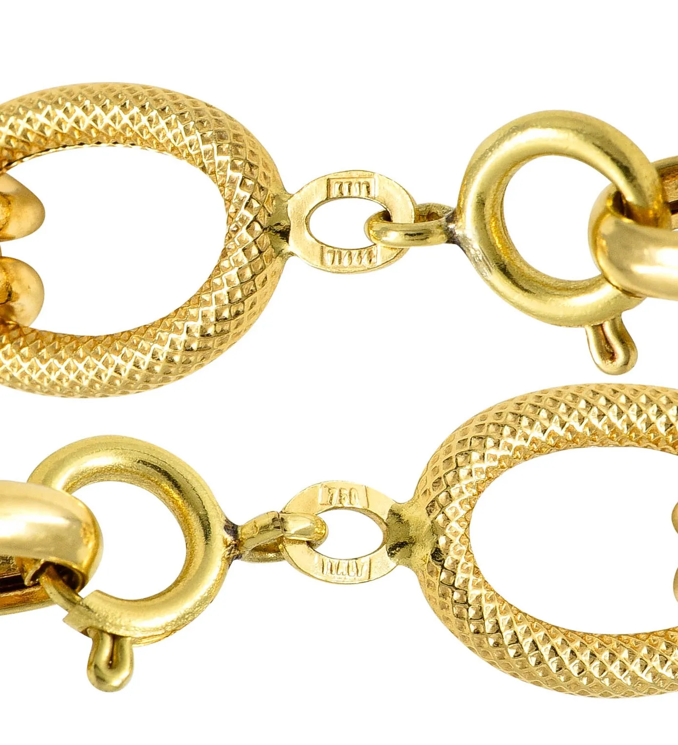 1990's Vintage Italian 18 Karat Gold 40 Inch Large Link Necklace