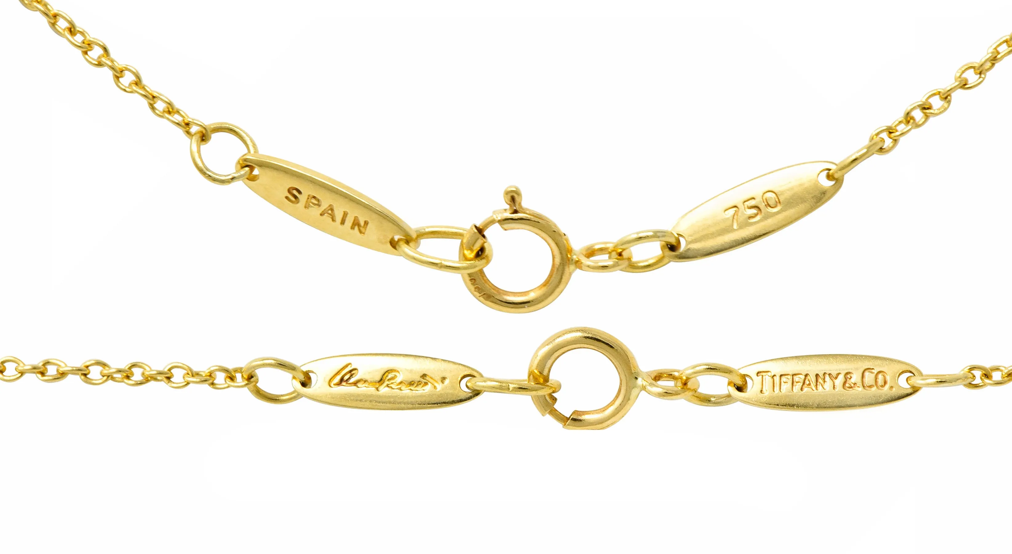 2003 Tiffany & Co. 18 Karat Gold Circular Atlas Pendant Necklace
