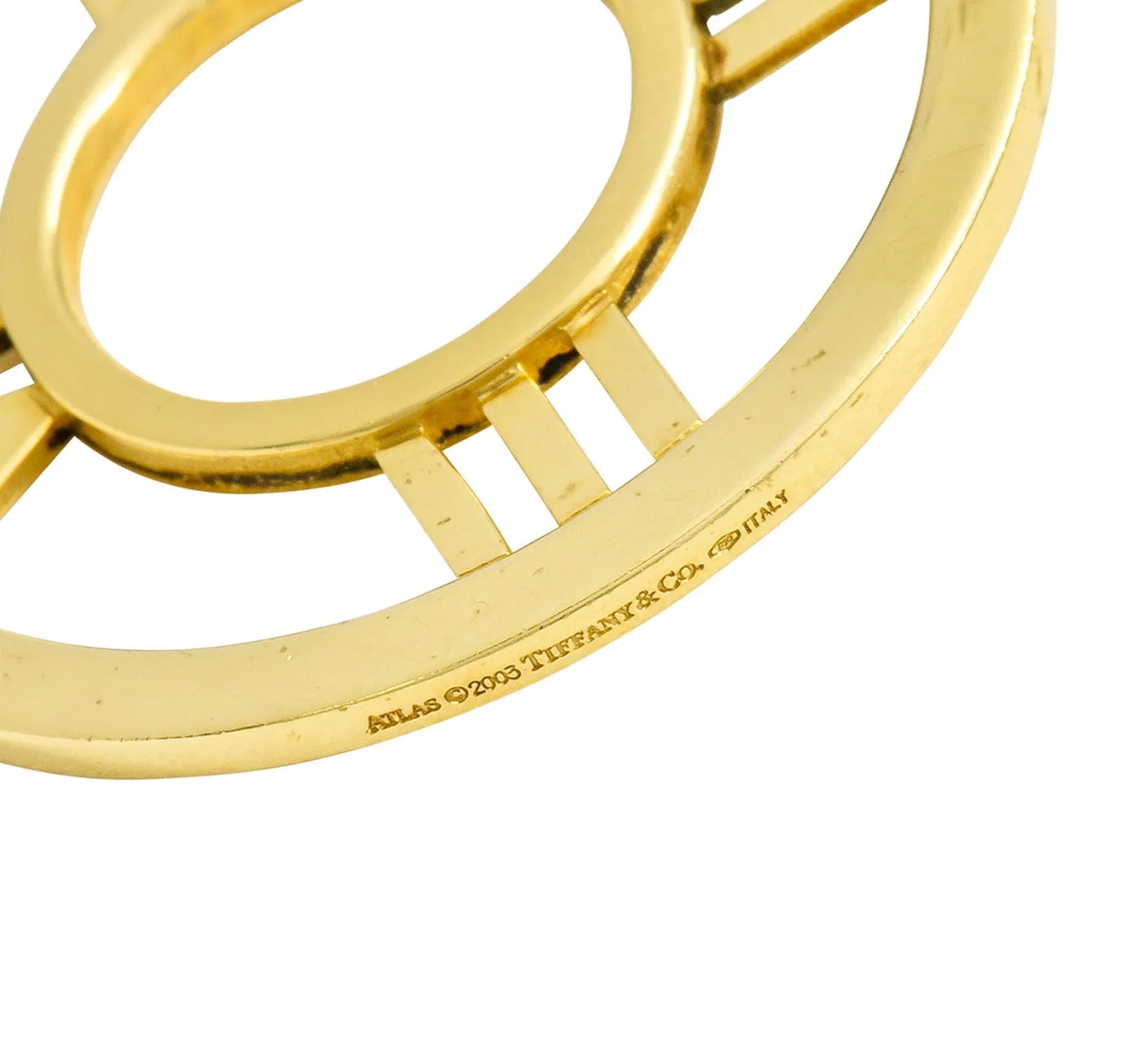 2003 Tiffany & Co. 18 Karat Gold Circular Atlas Pendant Necklace