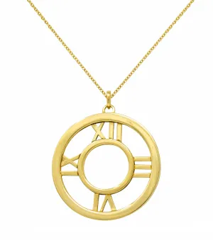 2003 Tiffany & Co. 18 Karat Gold Circular Atlas Pendant Necklace