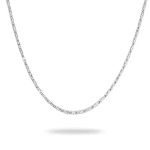 24" Adjustable 0.9mm Raso Chain in White Gold