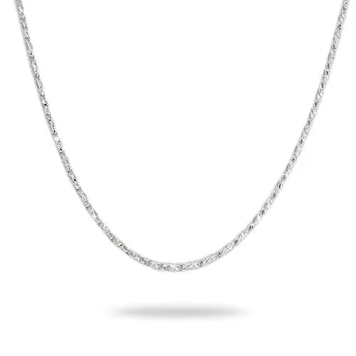 24" Adjustable 0.9mm Raso Chain in White Gold