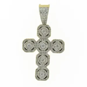 2.50ctw Diamond Accented Religious Cross Pendant in 14K White Gold