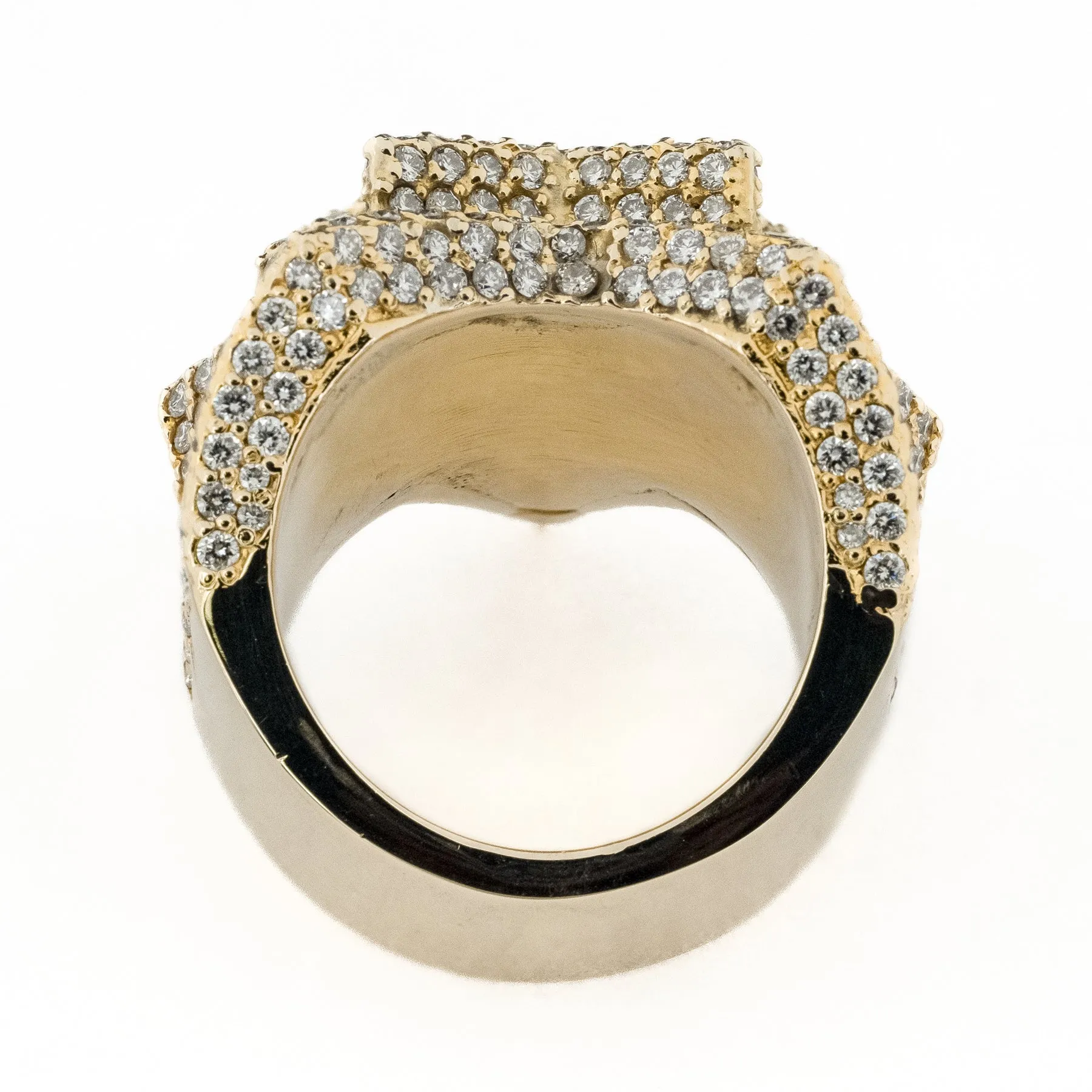 4.95ctw Diamond Layered Star Shape Solid Ring in 10K Yellow Gold - Size 8.5