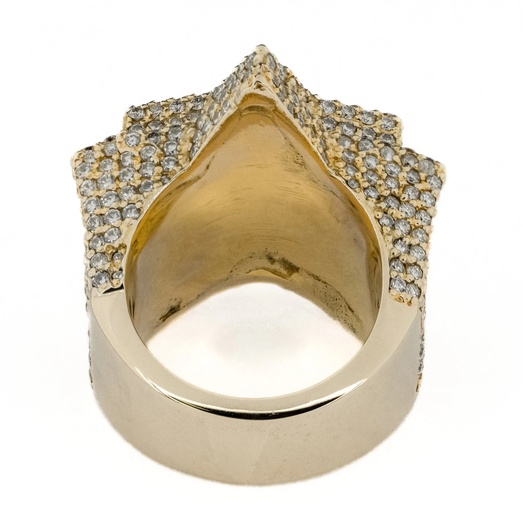 4.95ctw Diamond Layered Star Shape Solid Ring in 10K Yellow Gold - Size 8.5