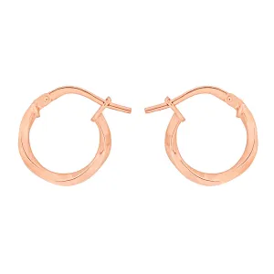 9ct Rose Gold Silver Filled 10mm Twist Hoop Earrings