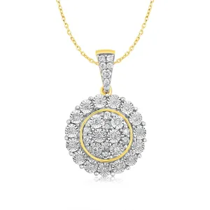 9ct Yellow Gold 1/5 Carat Diamond Pendant