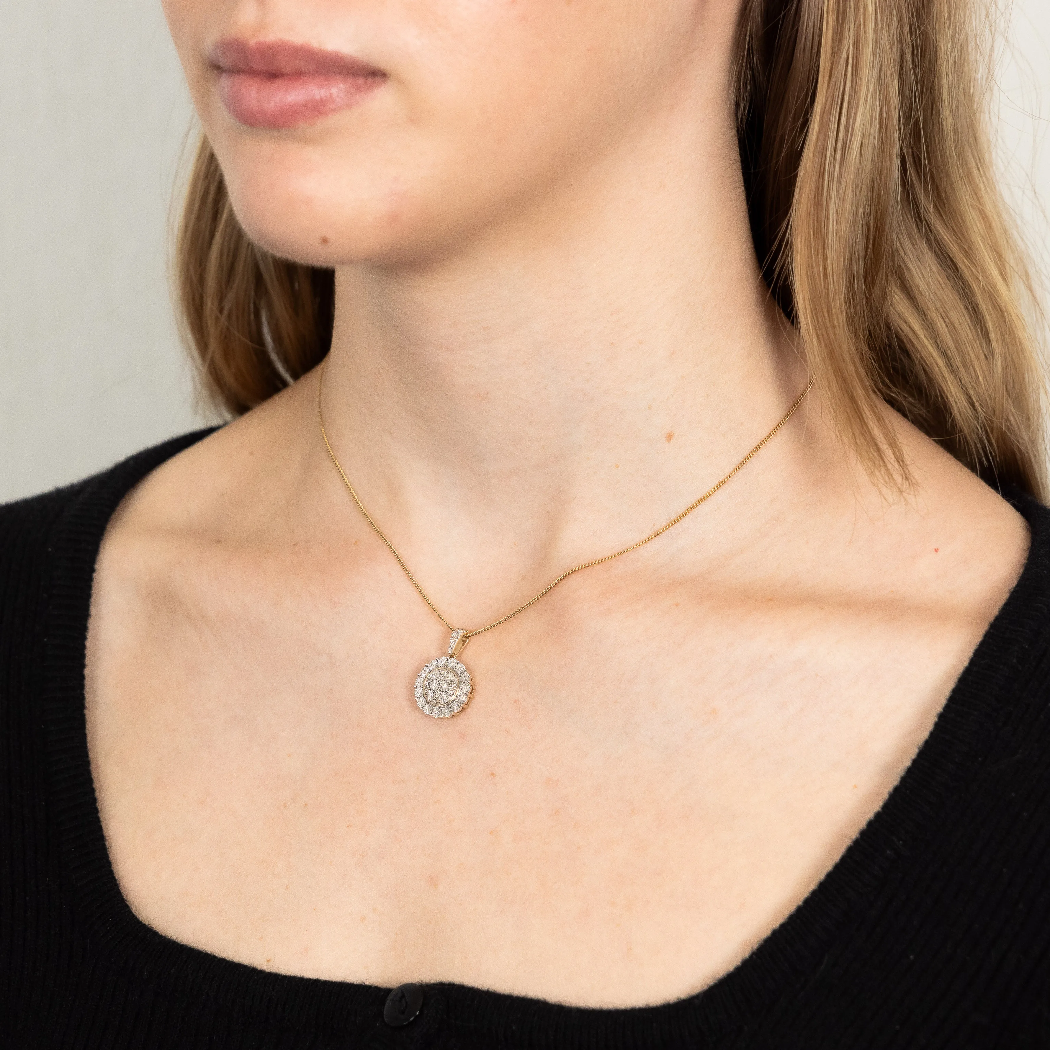 9ct Yellow Gold 1/5 Carat Diamond Pendant