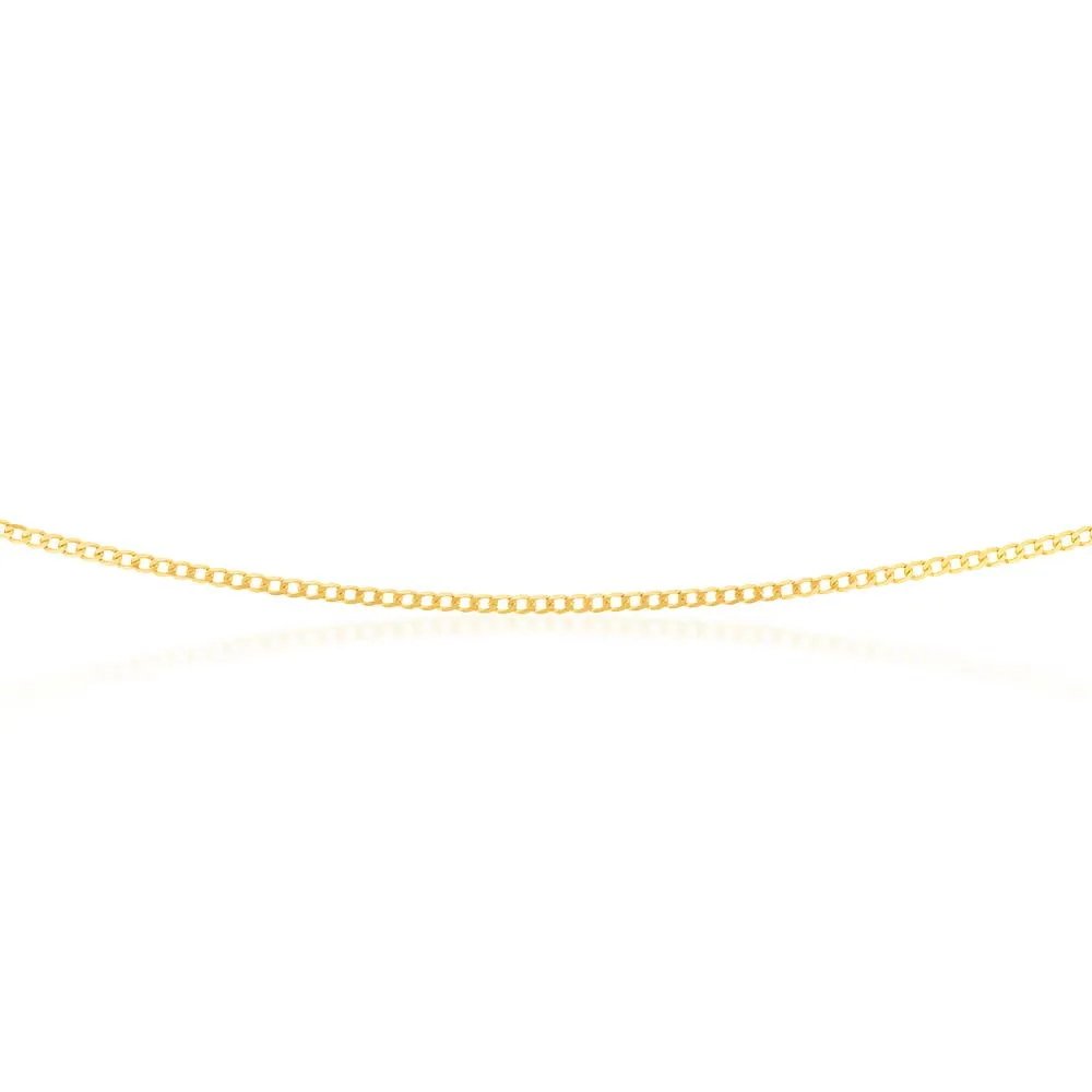 9ct Yellow Gold 50 Gauge Tight Curb 51cm Chain