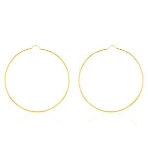 9ct Yellow Gold 60mm Plain Hoop Earrings