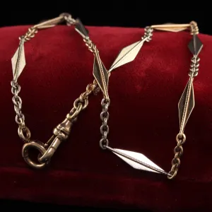 Antique Art Deco 14K Yellow and White Gold Intricate Chain Necklace