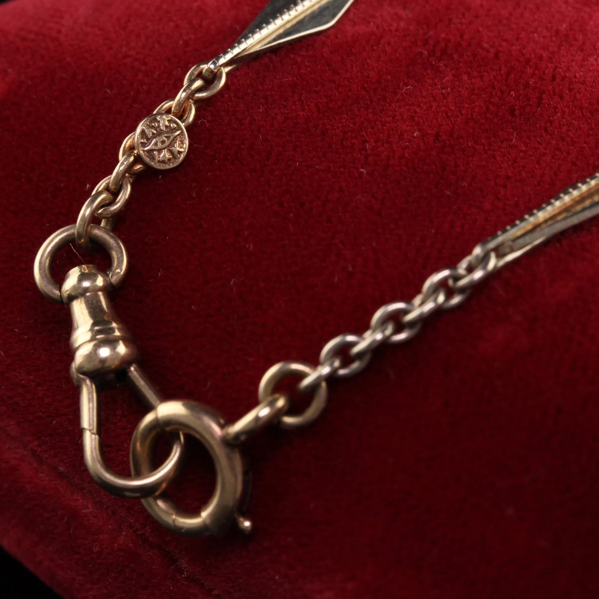 Antique Art Deco 14K Yellow and White Gold Intricate Chain Necklace