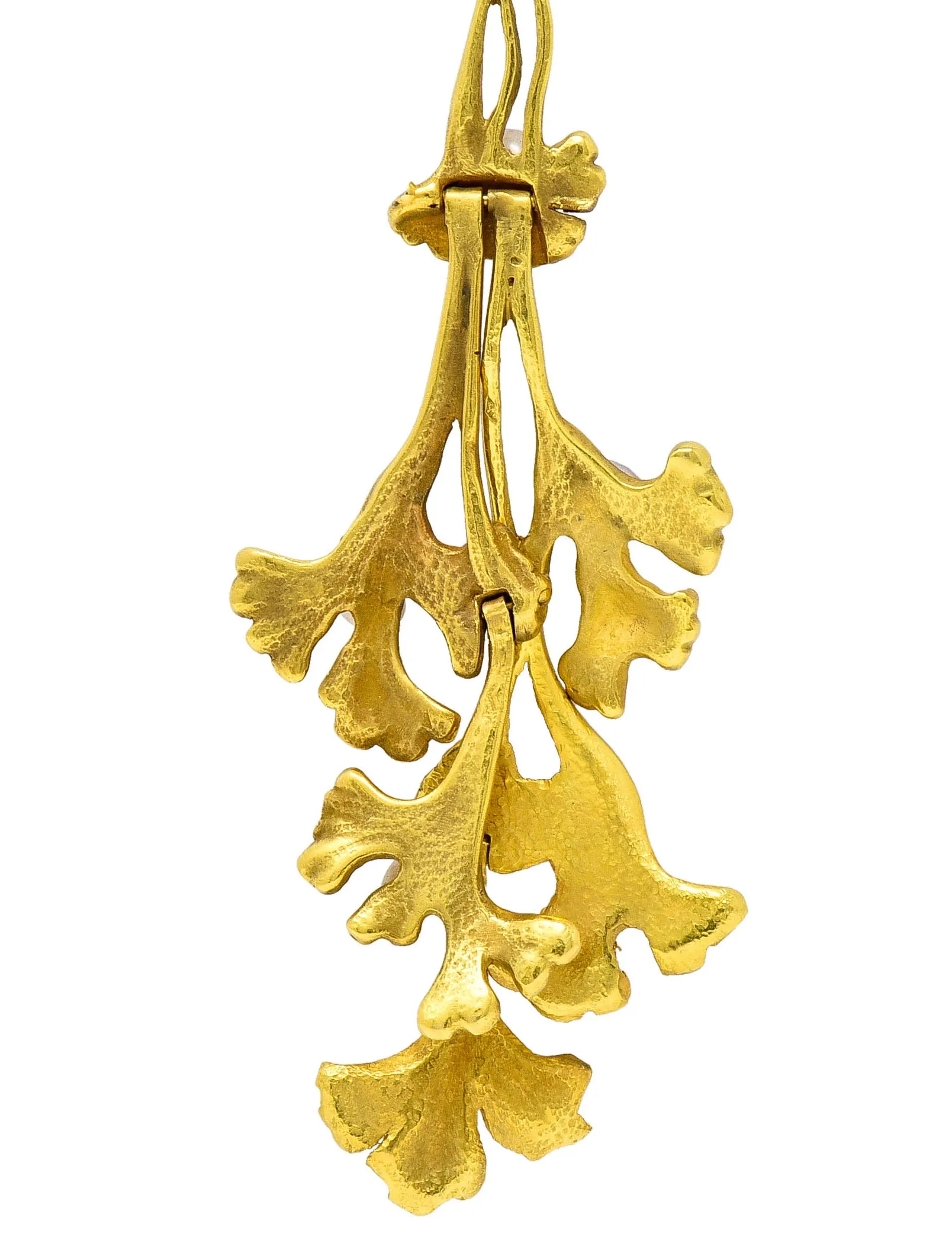 Art Nouveau Pearl 18 Karat Gold Sea Serpent Pendant Brooch