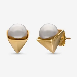 Assael 18K Yellow Gold Japanese Akoya Cultured Pearl Stud Earrings EG-PY1.A