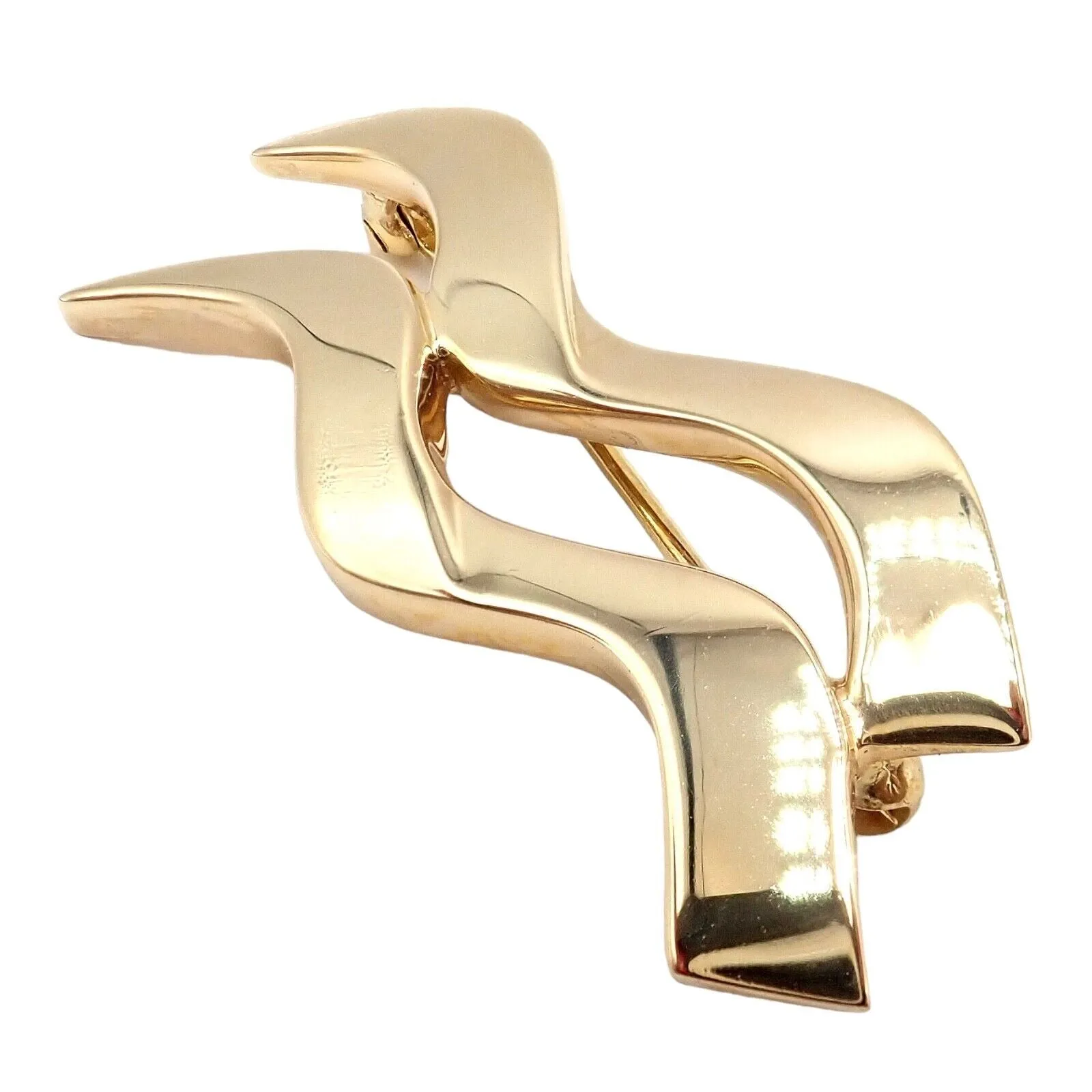 Authentic! Tiffany & Co 18k Yellow Gold Picasso Zodiac Aquarius Brooch Pin