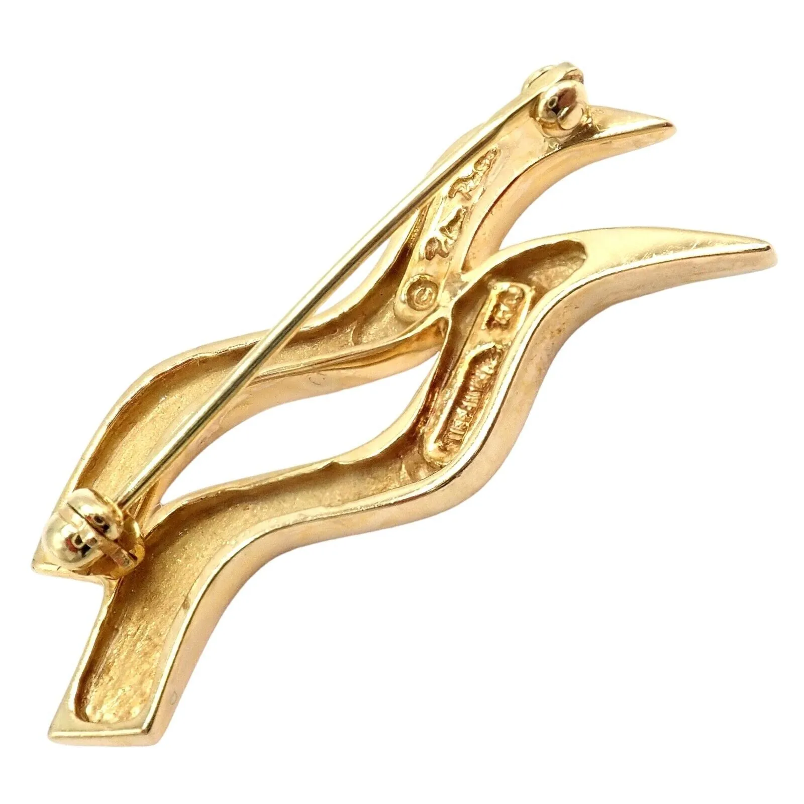 Authentic! Tiffany & Co 18k Yellow Gold Picasso Zodiac Aquarius Brooch Pin