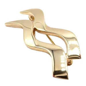 Authentic! Tiffany & Co 18k Yellow Gold Picasso Zodiac Aquarius Brooch Pin