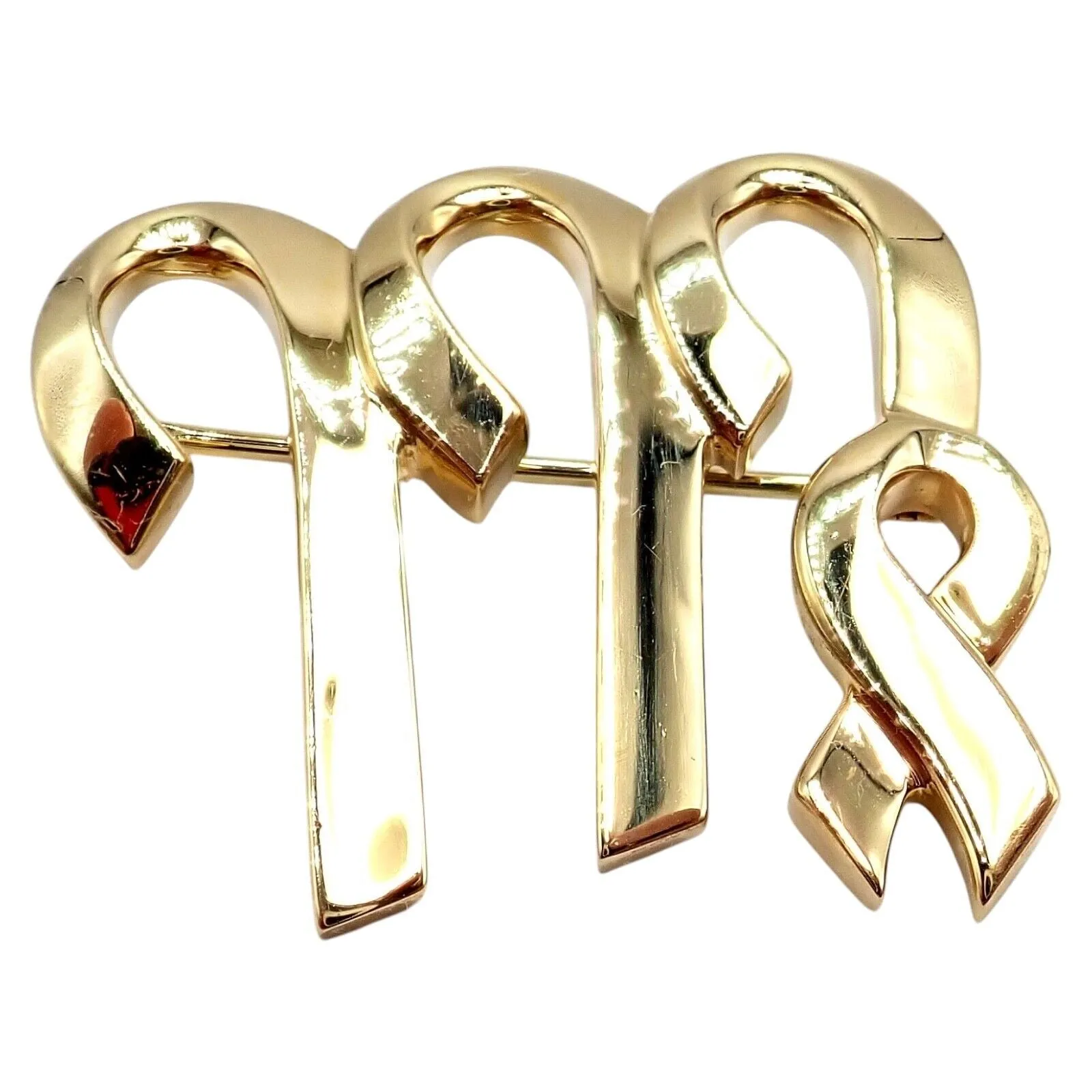 Authentic! Tiffany & Co Paloma Picasso 18k Yellow Gold Zodiac Virgo Pin Brooch