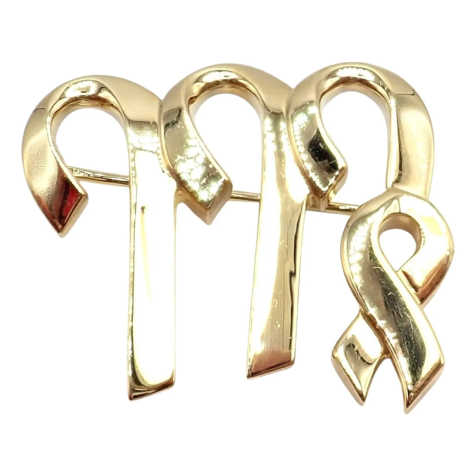 Authentic! Tiffany & Co Paloma Picasso 18k Yellow Gold Zodiac Virgo Pin Brooch