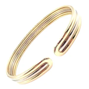 Authentic! Van Cleef & Arpels 18k Yellow & White Gold Bangle Cuff Bracelet Paper