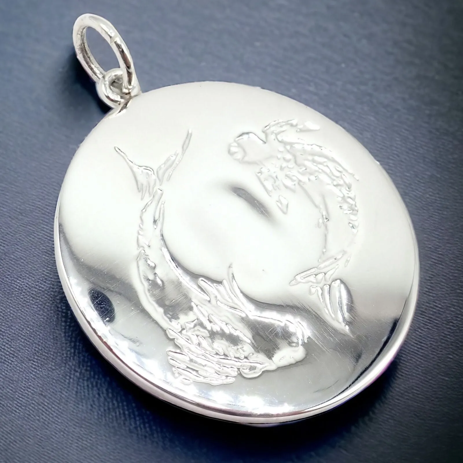 Authentic! Vintage Rare Tiffany & Co Silver Zodiac Pisces Large Pendant