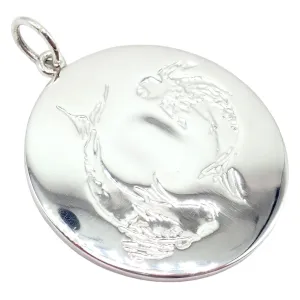 Authentic! Vintage Rare Tiffany & Co Silver Zodiac Pisces Large Pendant