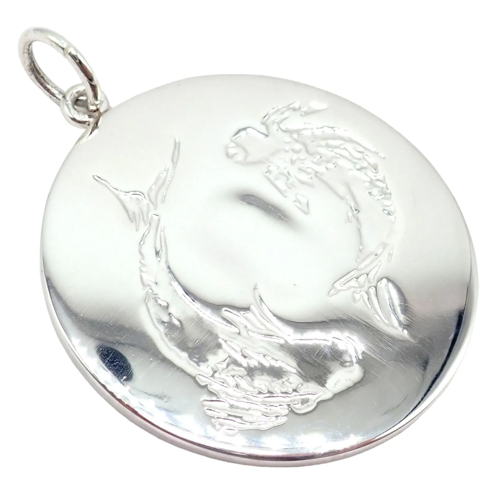 Authentic! Vintage Rare Tiffany & Co Silver Zodiac Pisces Large Pendant