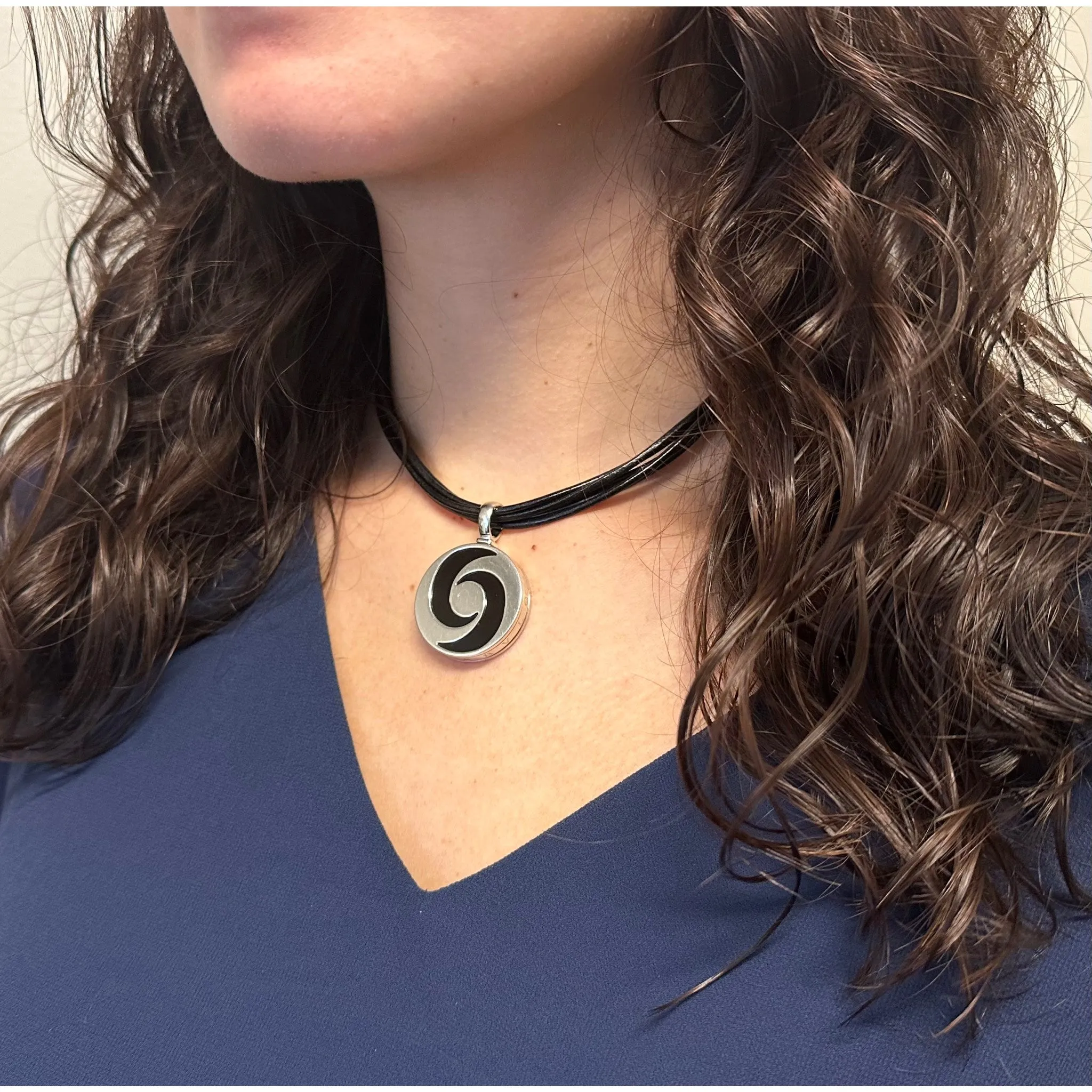 Bulgari Post-1980s 18KT White Gold & Steel Onyx & Agate Necklace