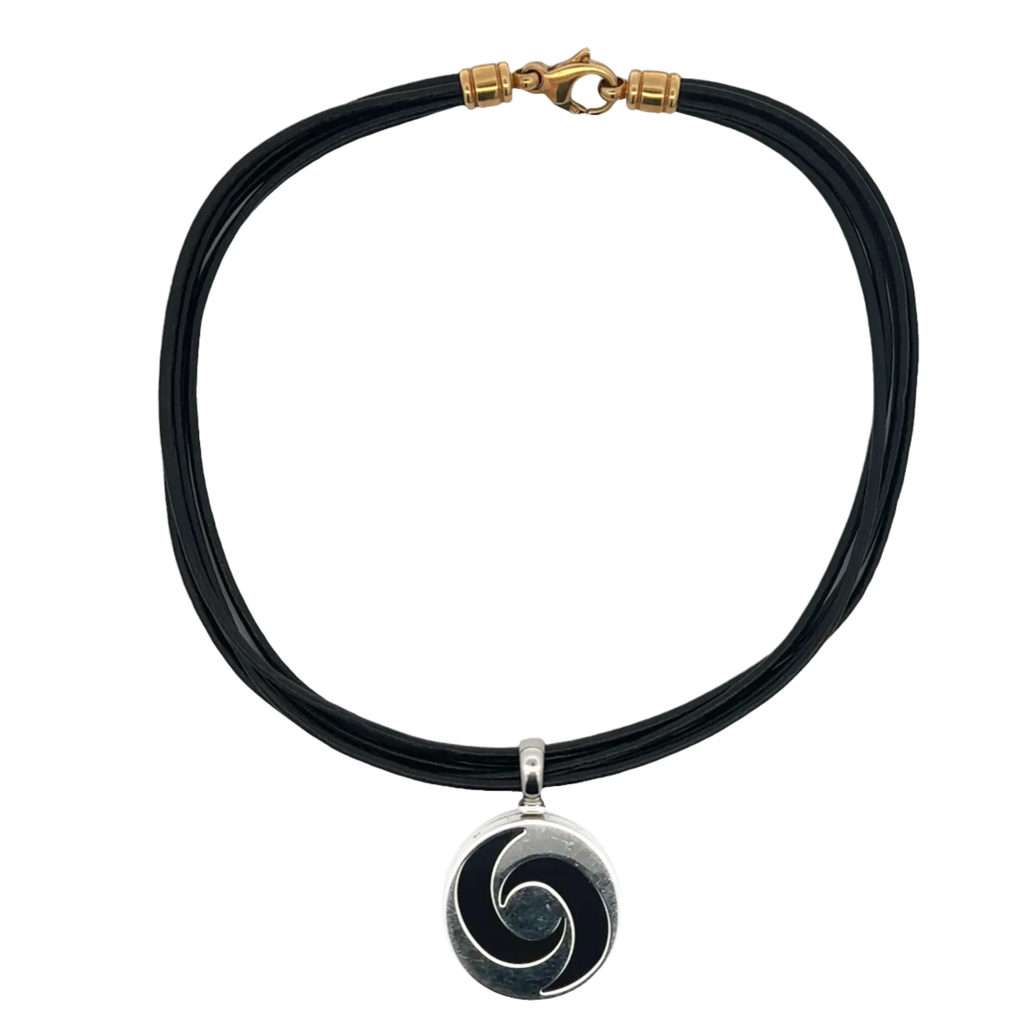 Bulgari Post-1980s 18KT White Gold & Steel Onyx & Agate Necklace