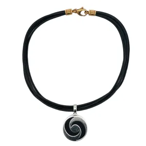 Bulgari Post-1980s 18KT White Gold & Steel Onyx & Agate Necklace