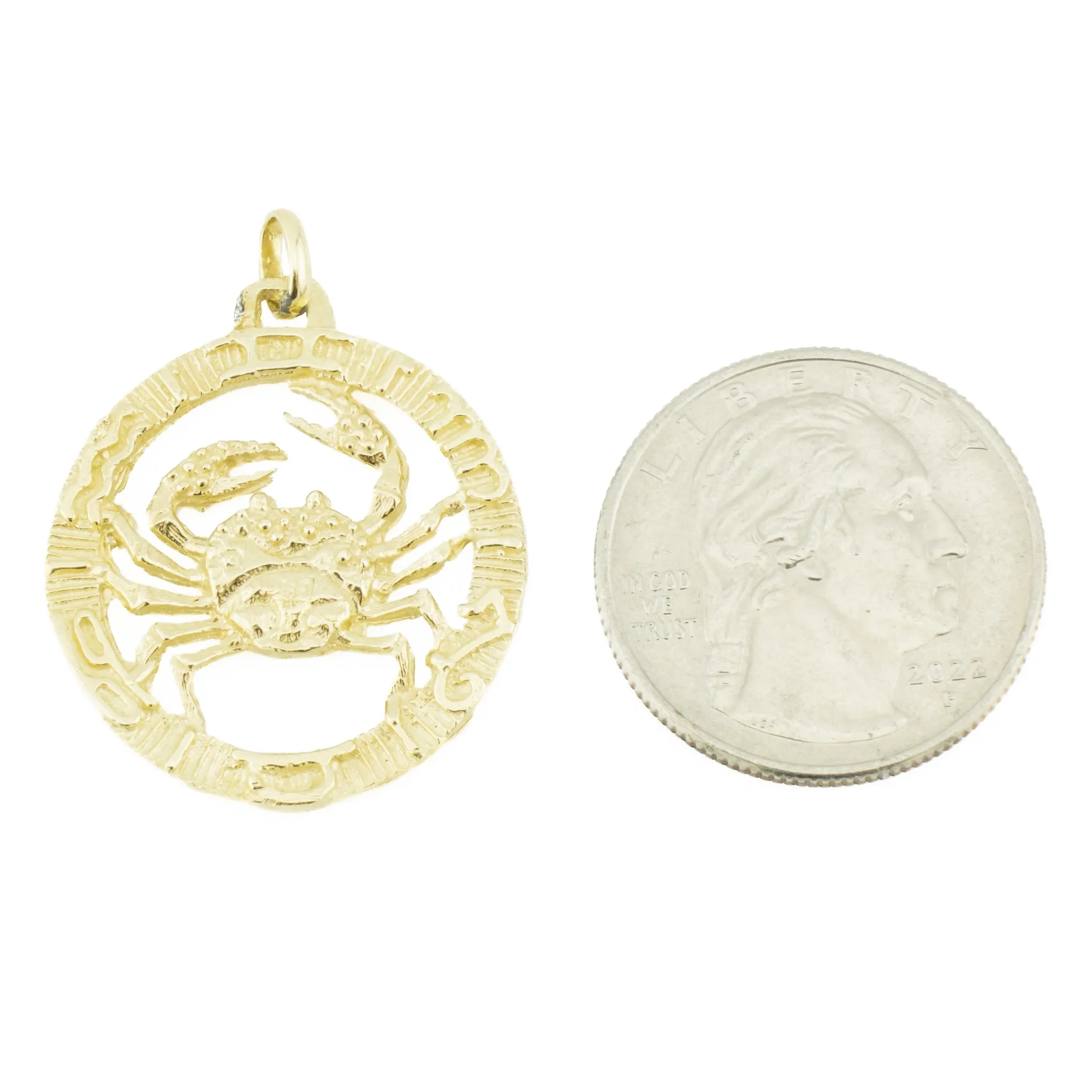 Cancer Zodiac Gold Pendant in 14K Yellow Gold - 5 Grams