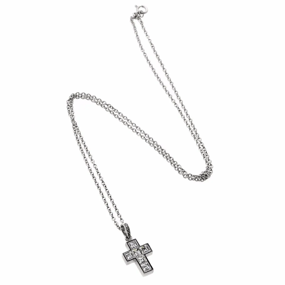 Cartier Diamond Cross Platinum Necklace