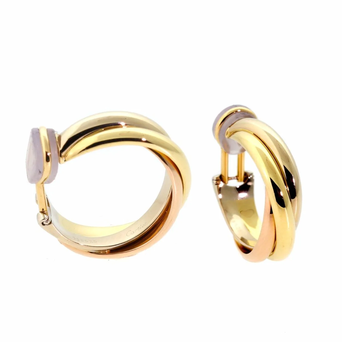 Cartier Trinity Medium Hoop Gold Earrings