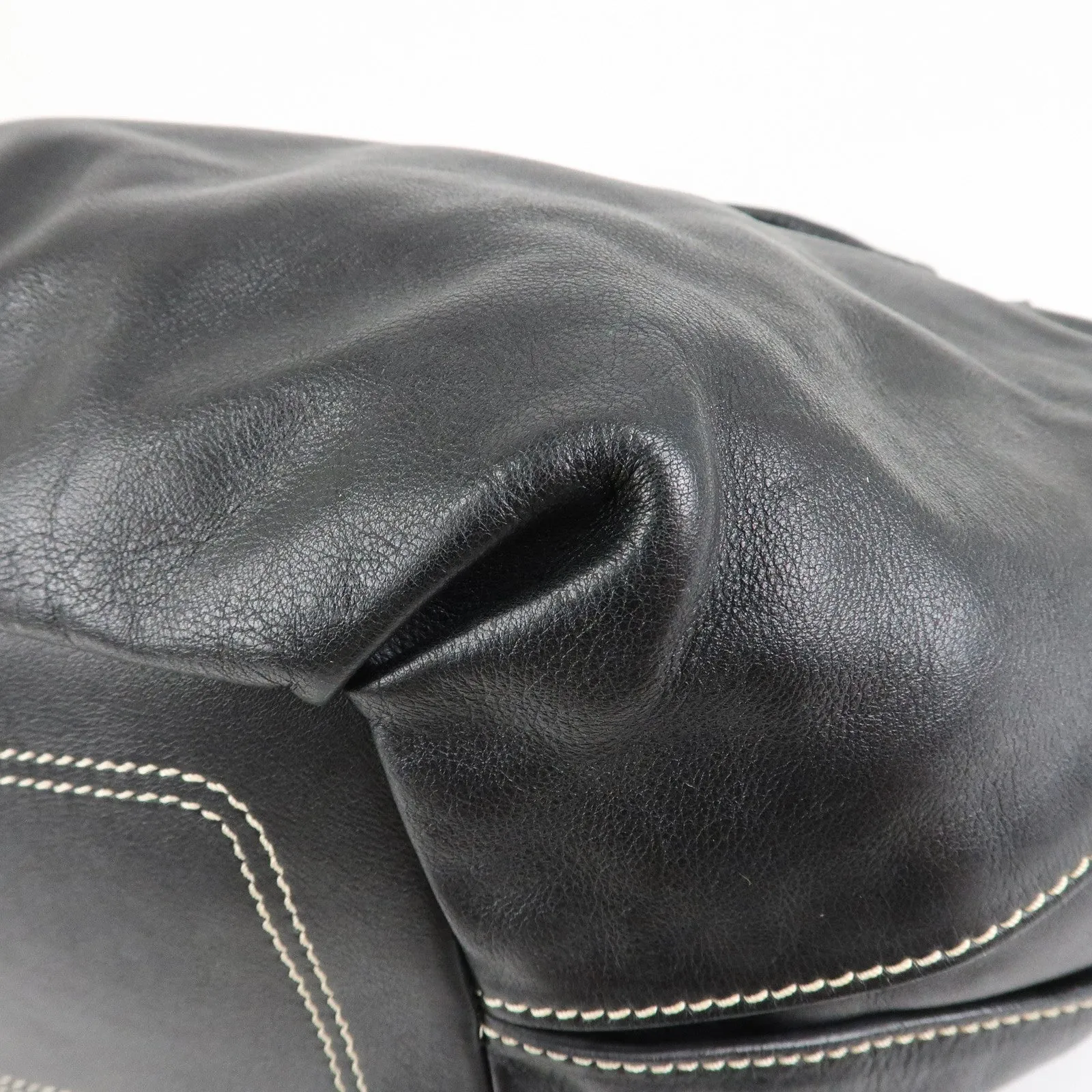 CELINE Leather Bitter Sweet Macadam Engraved Shoulder Bag Used