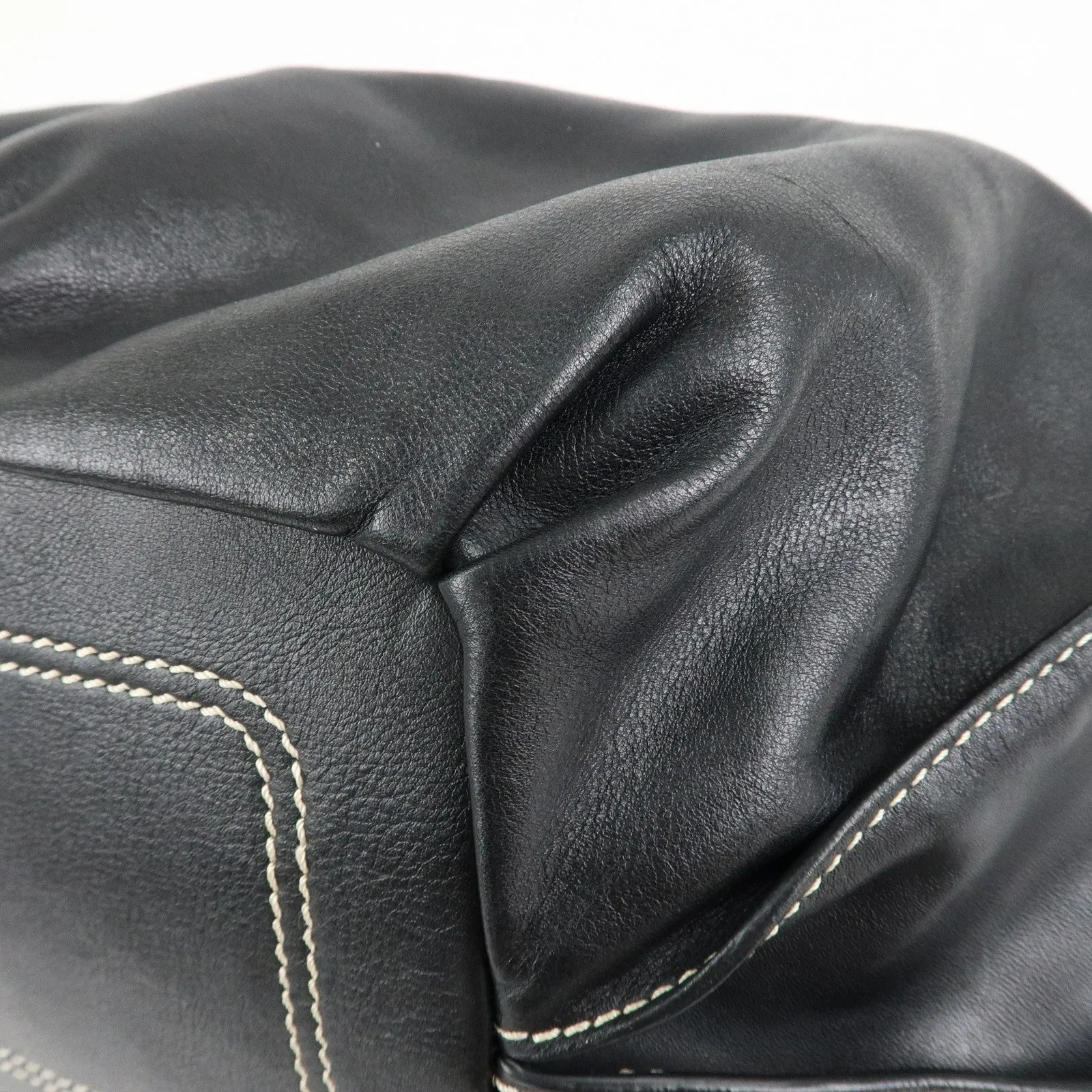 CELINE Leather Bitter Sweet Macadam Engraved Shoulder Bag Used