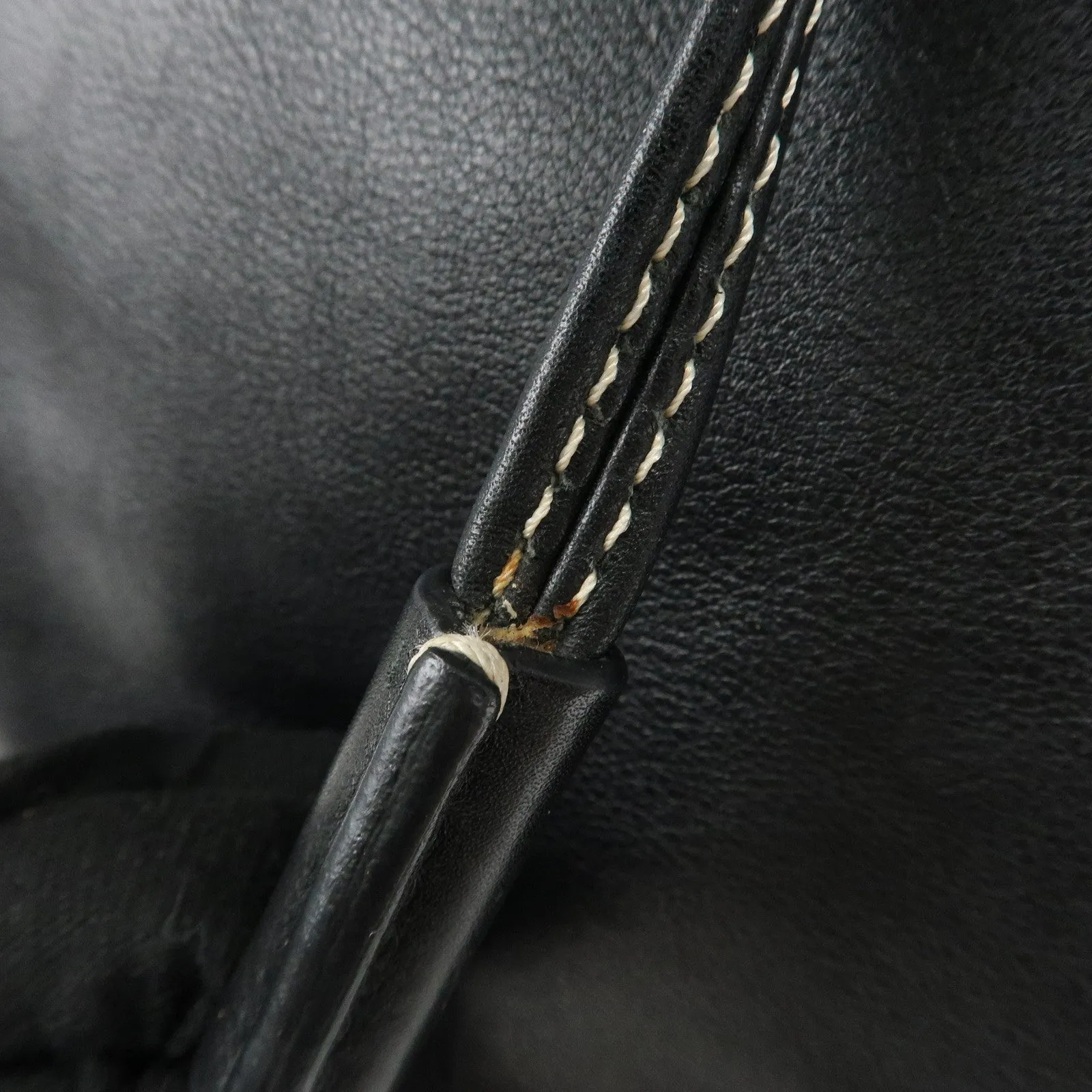 CELINE Leather Bitter Sweet Macadam Engraved Shoulder Bag Used