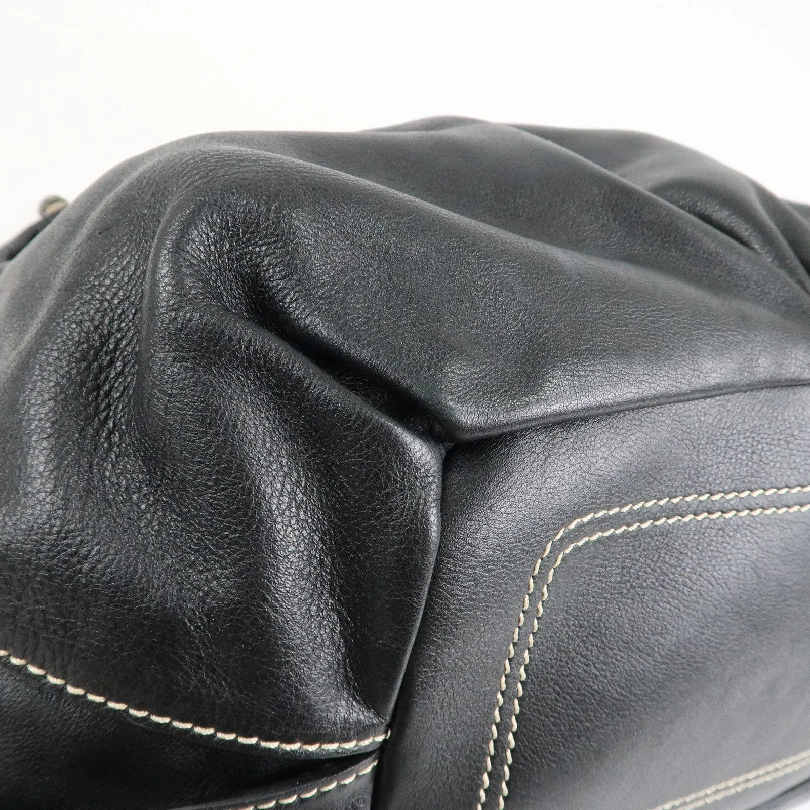 CELINE Leather Bitter Sweet Macadam Engraved Shoulder Bag Used