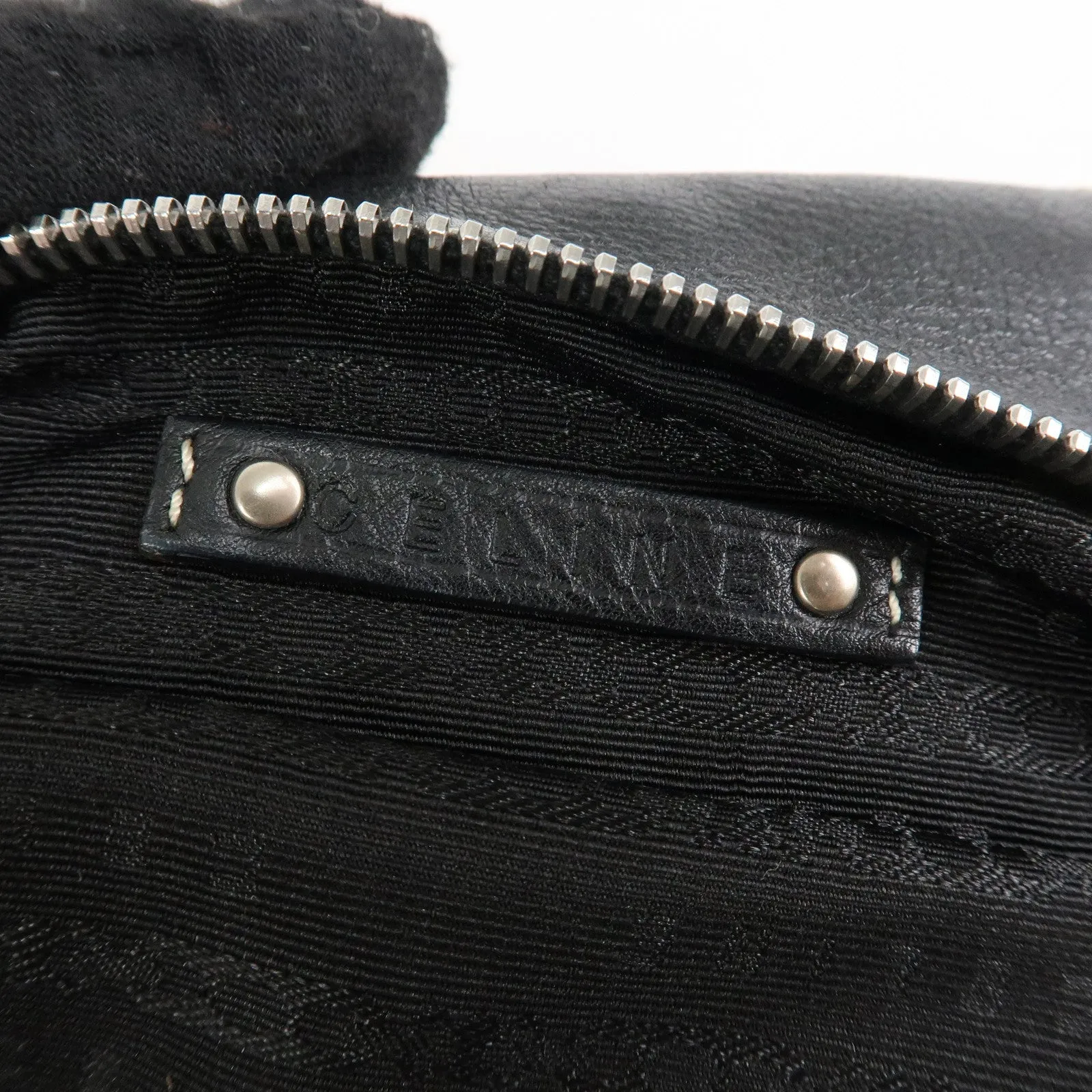 CELINE Leather Bitter Sweet Macadam Engraved Shoulder Bag Used