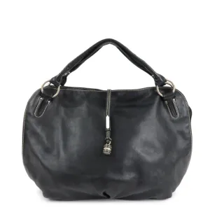 CELINE Leather Bitter Sweet Macadam Engraved Shoulder Bag Used