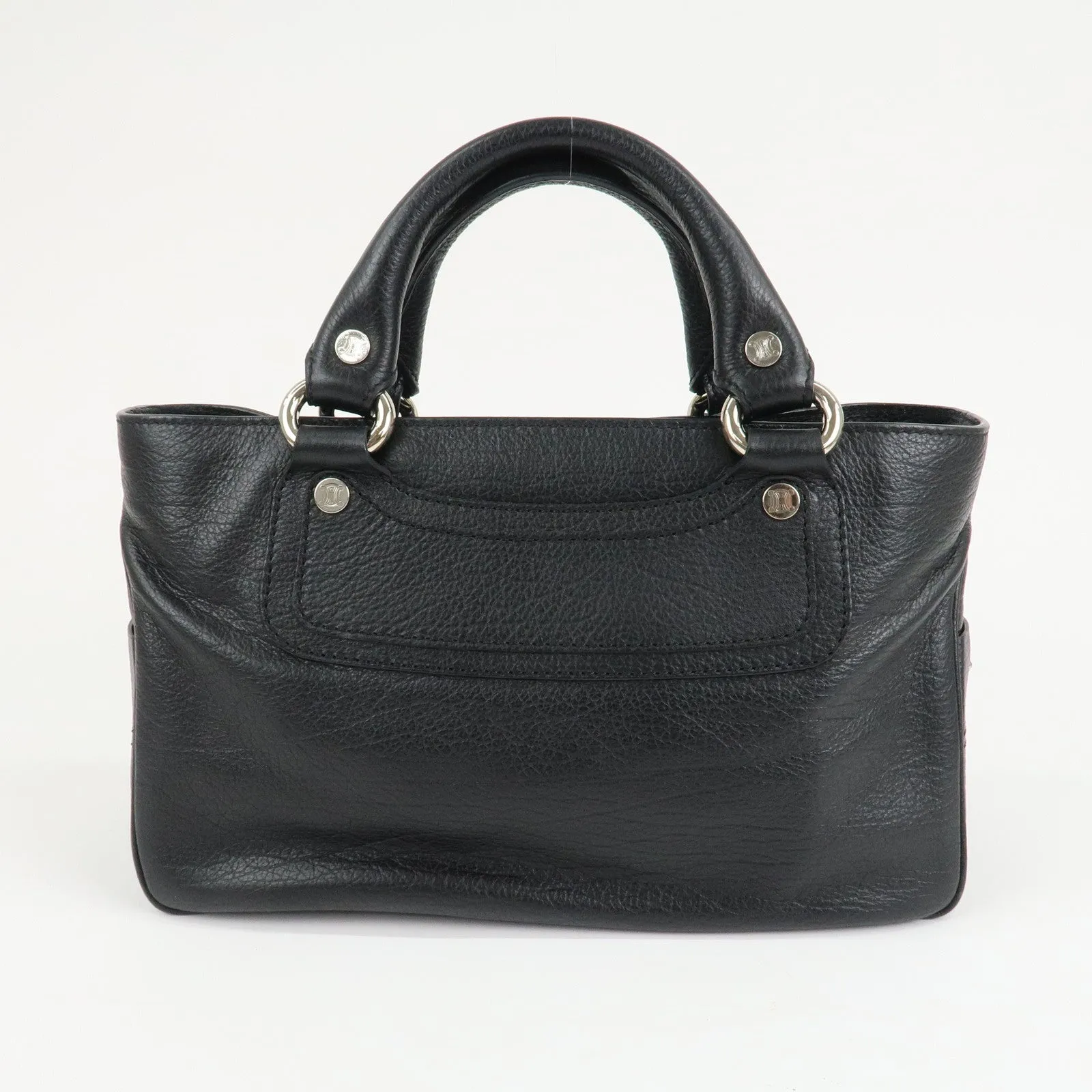 CELINE Macadam Engraved Leather Boogie Bag Hand Bag Black Used