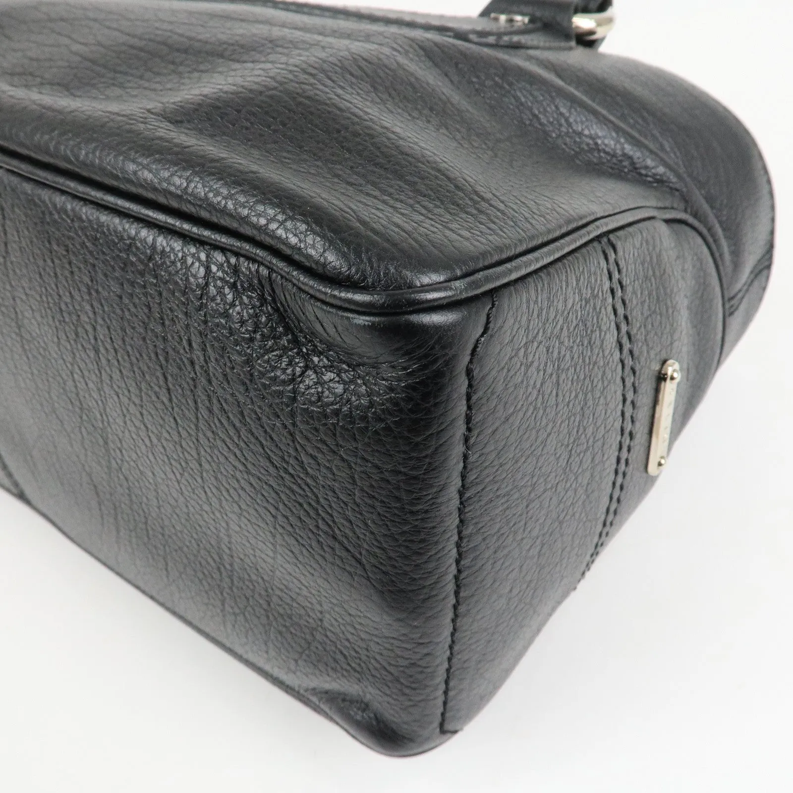 CELINE Macadam Engraved Leather Boogie Bag Hand Bag Black Used