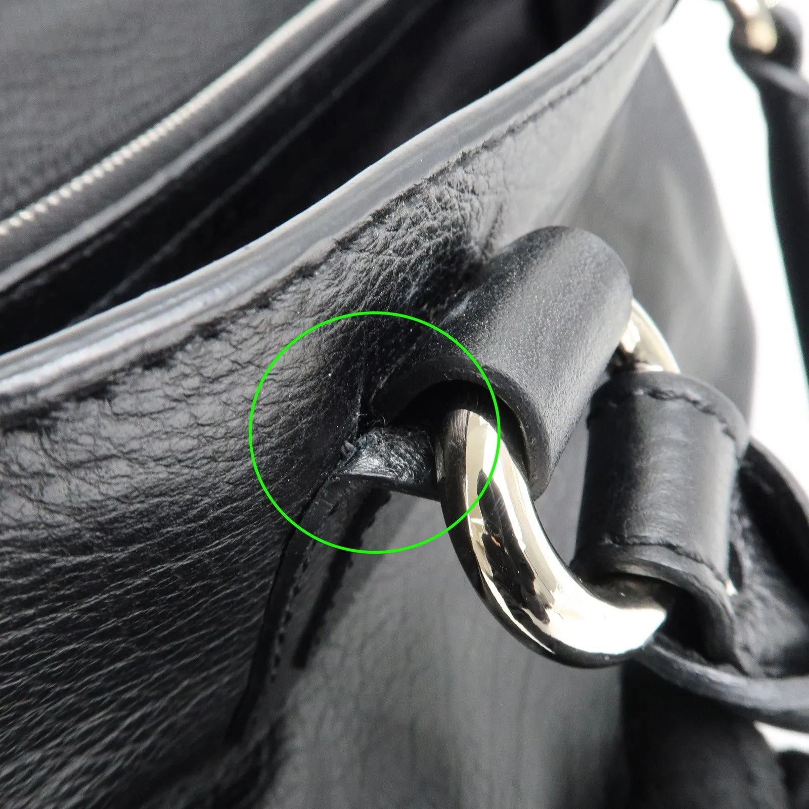 CELINE Macadam Engraved Leather Boogie Bag Hand Bag Black Used