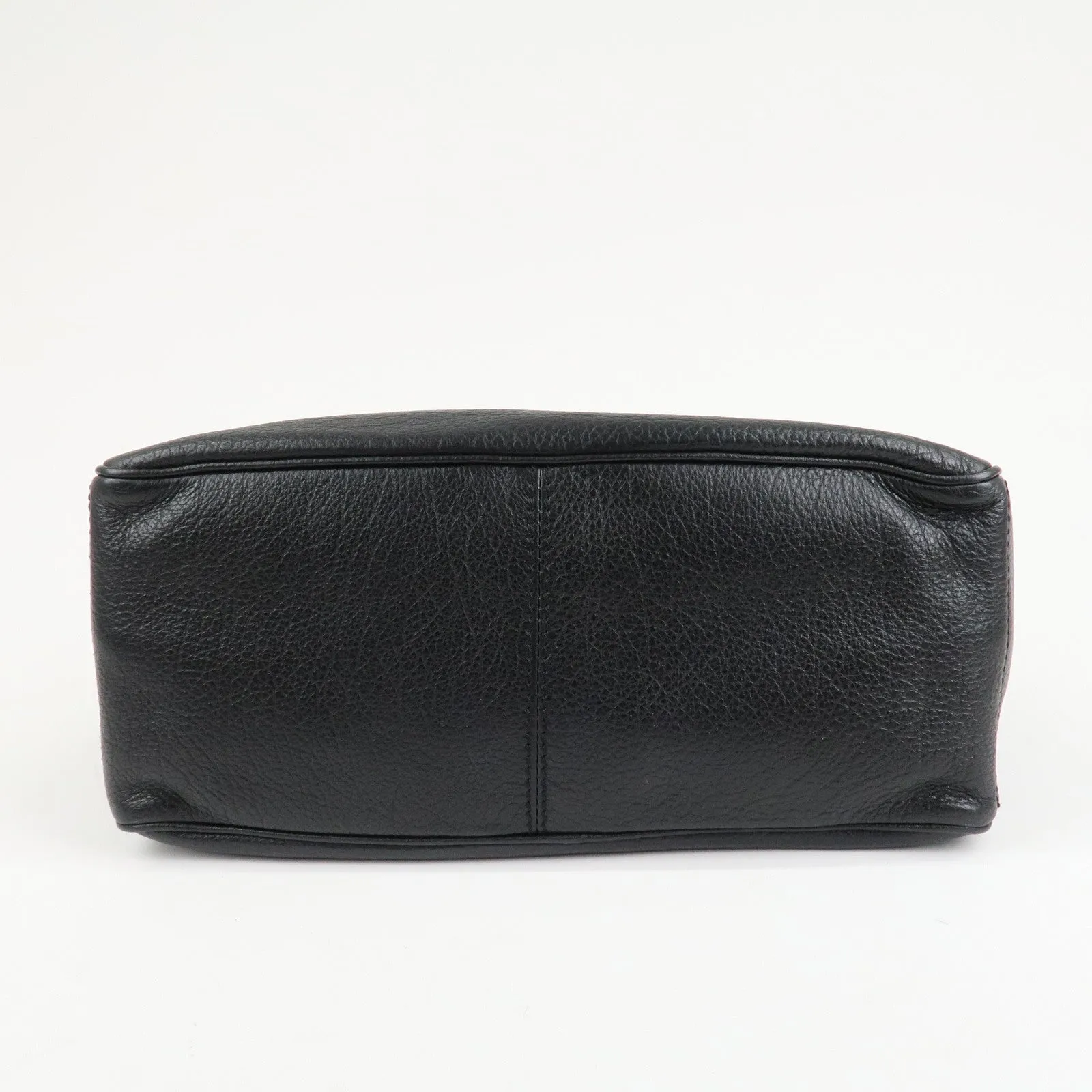 CELINE Macadam Engraved Leather Boogie Bag Hand Bag Black Used