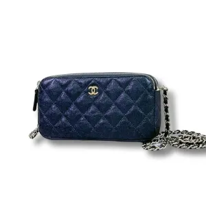 Chanel Classic Double Zip Clutch on Chain